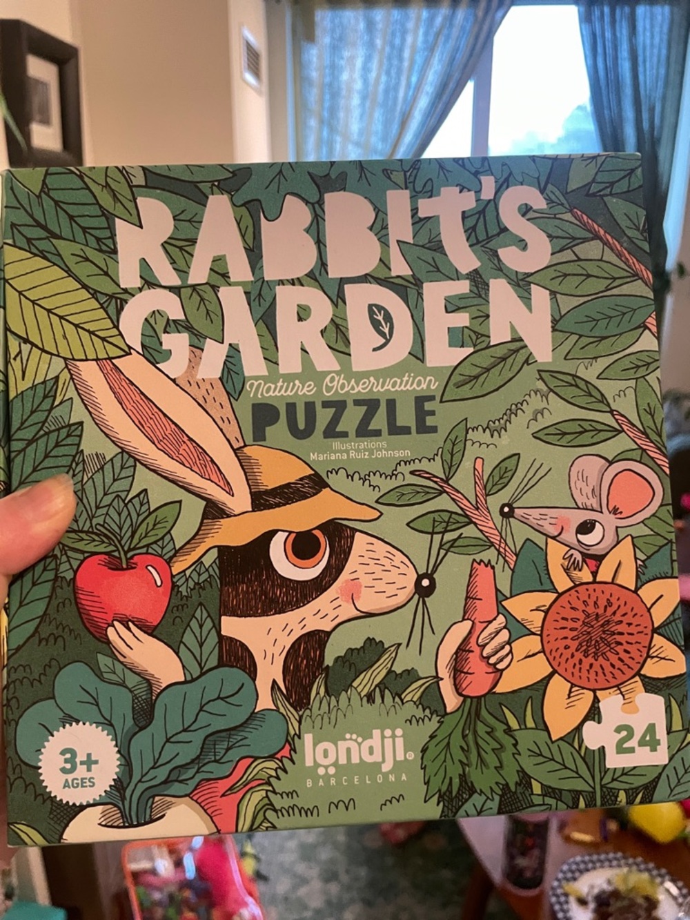 Rabbit's Garden Puzzle by Londji — Green Illustrated Nature Puzzle
